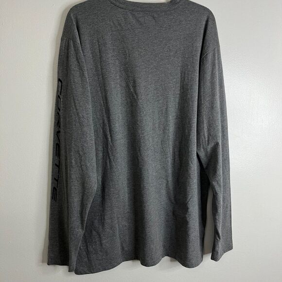 C8 Corvette Long Sleeve New Era T-Shirt Gray Logo Mens Pullover Sz 2XL - Picture 3 of 7